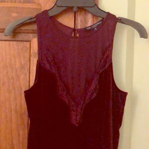 Velvet V neck dress
